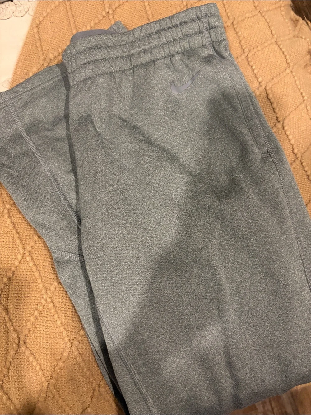 Nike Heather Gray Performance Joggers with Swoosh